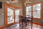 Iron Horse Cabin kitchen with dining area..